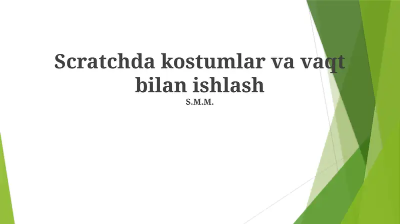 Scratchda kostumlar va vaqt bilan ishlash