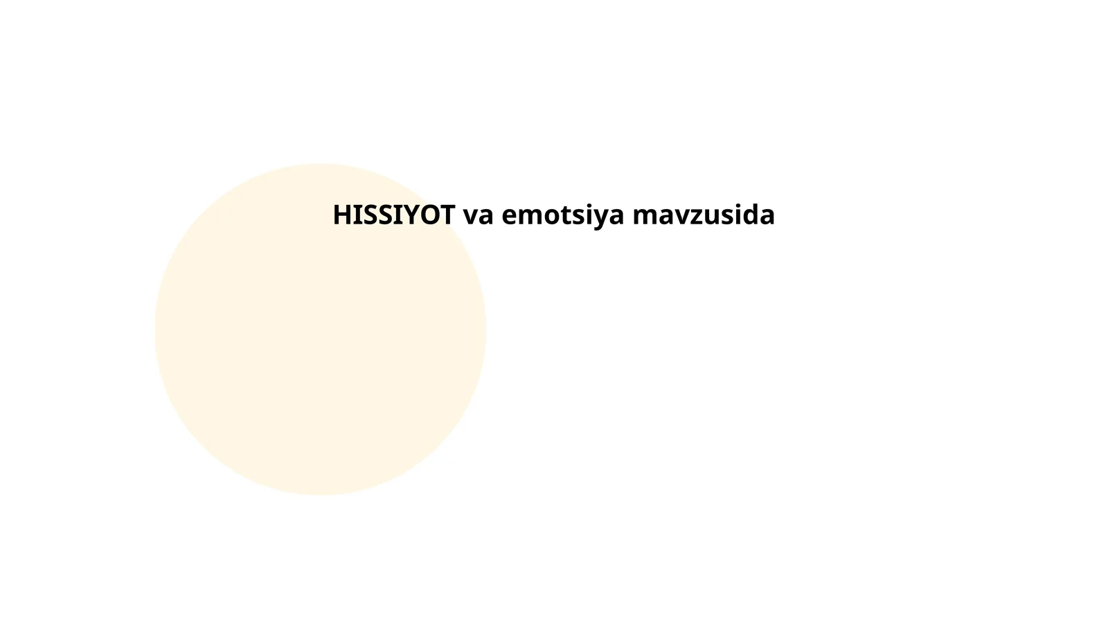 Hissiyot va emotsiya mavzusida