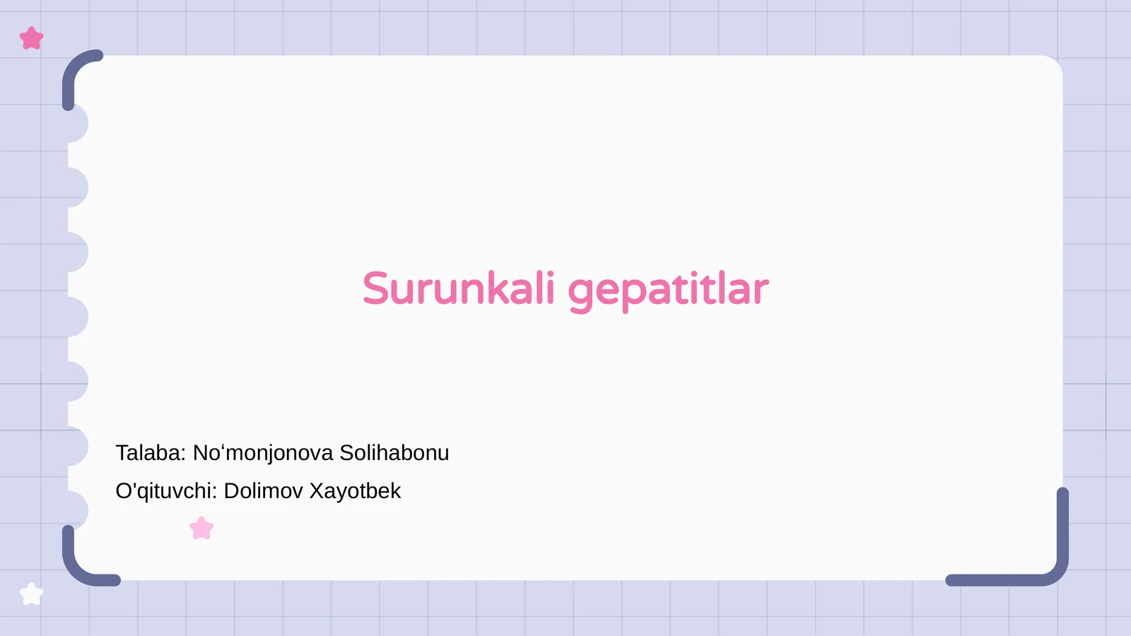Surunkali gepatitlar