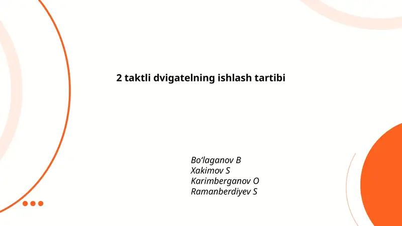 Ikki taktli dvigatelning ishlash prinsipi