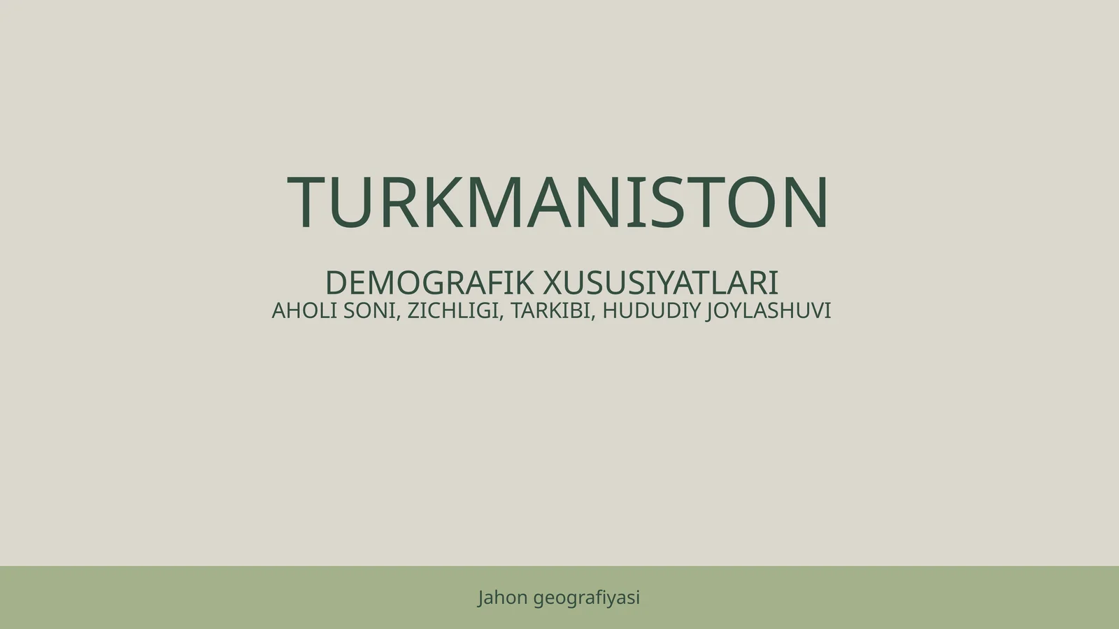 Turkmaniston aholisi