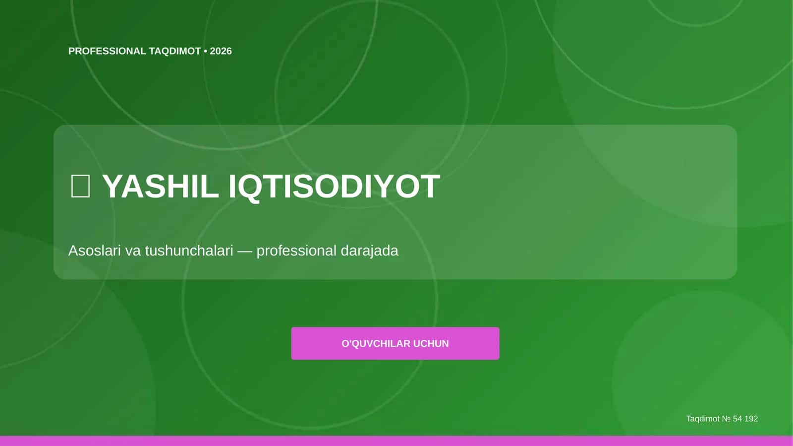 YASHIL IQTISODIYOT