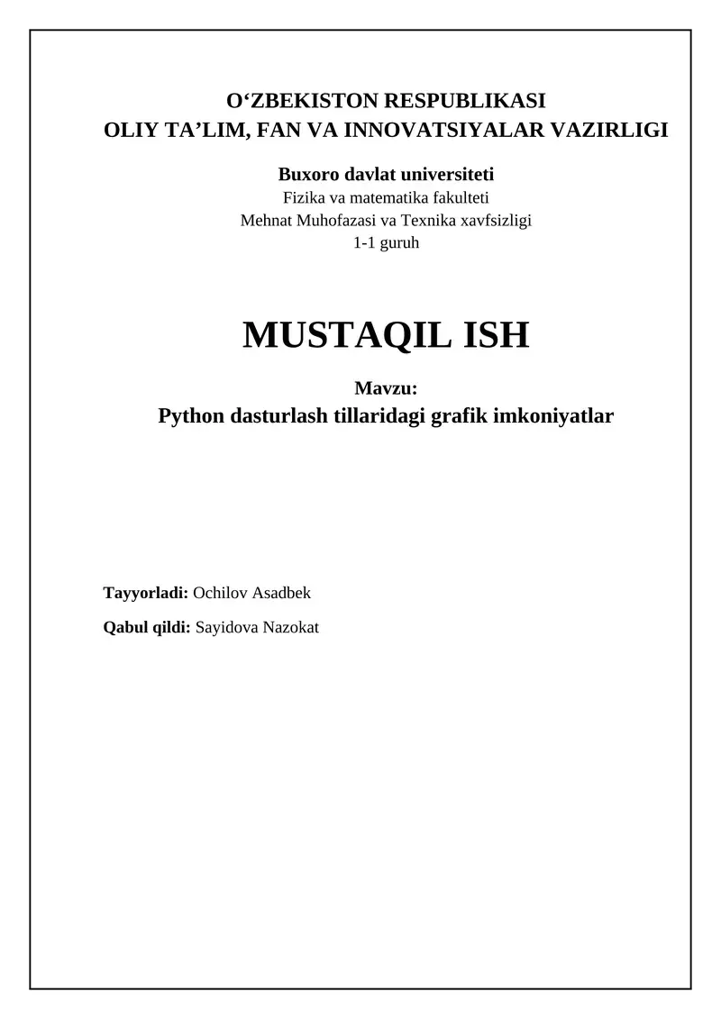 Python-da grafik imkoniyatlar: Asosiy kutubxonalar va rivojlanish tarixi