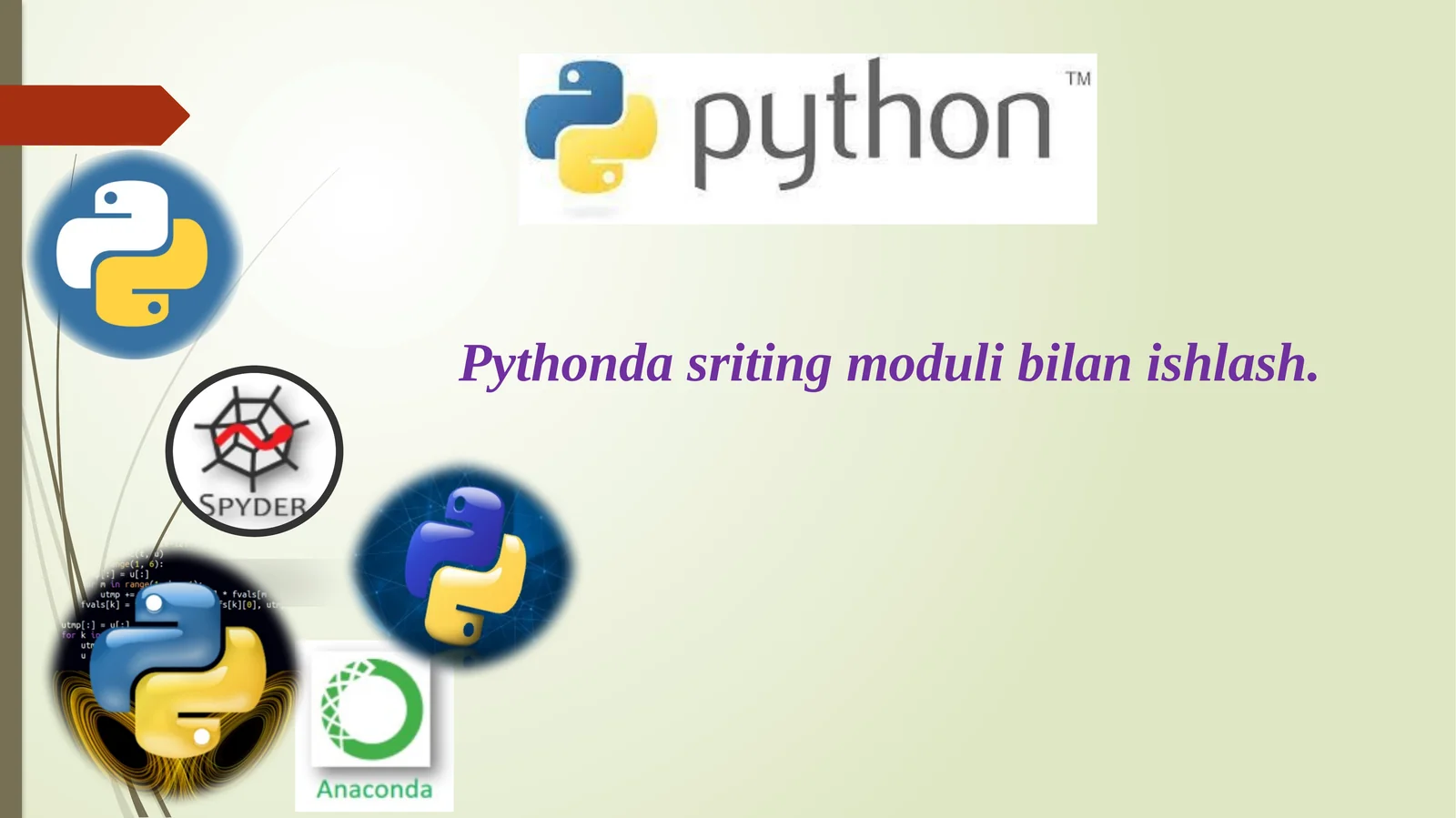 Pythonda sriting moduli bilan ishlash