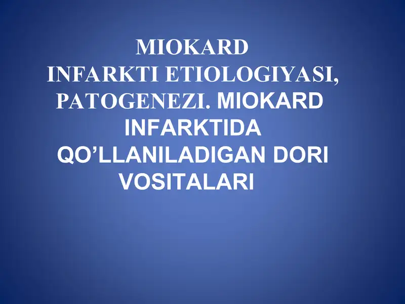 MIOKARD INFARKTI