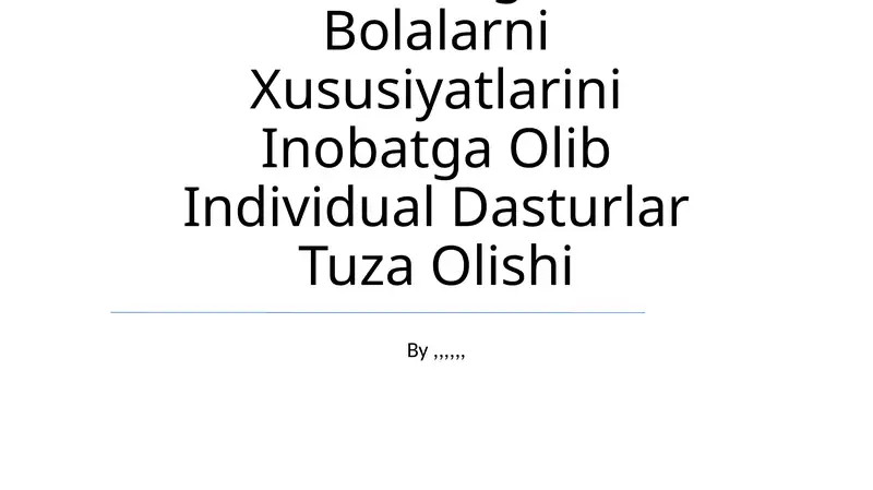 Ixtisoslashtirilgan o'quv dasturlari