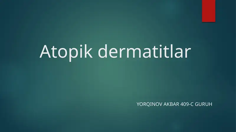 Atopikdermatitlar