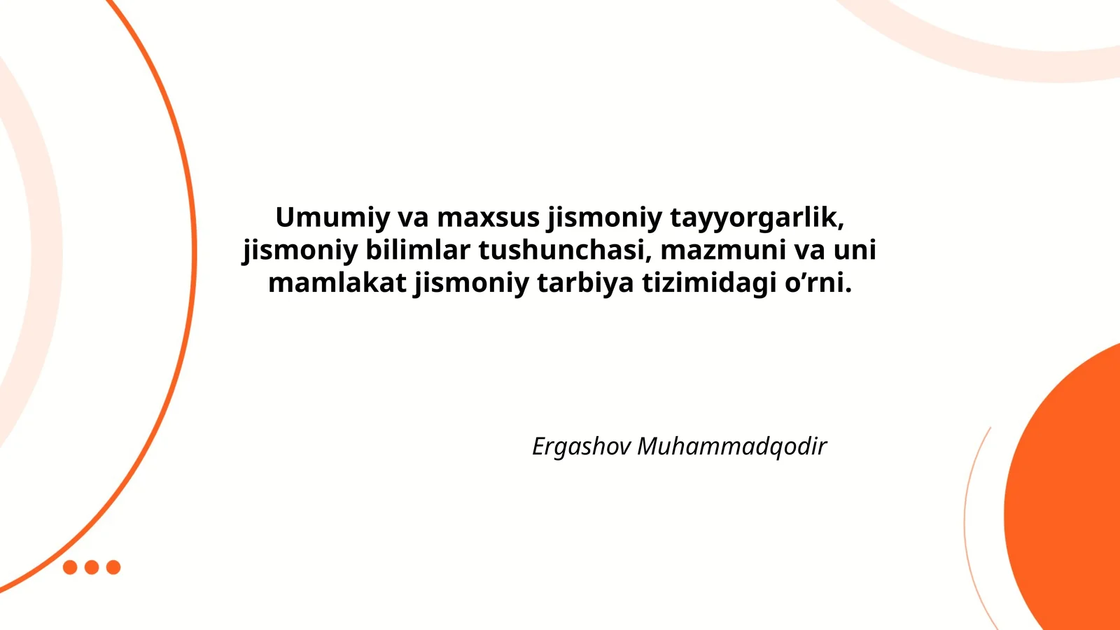 Umumiy va maxsus jismoniy tayyorgarlik