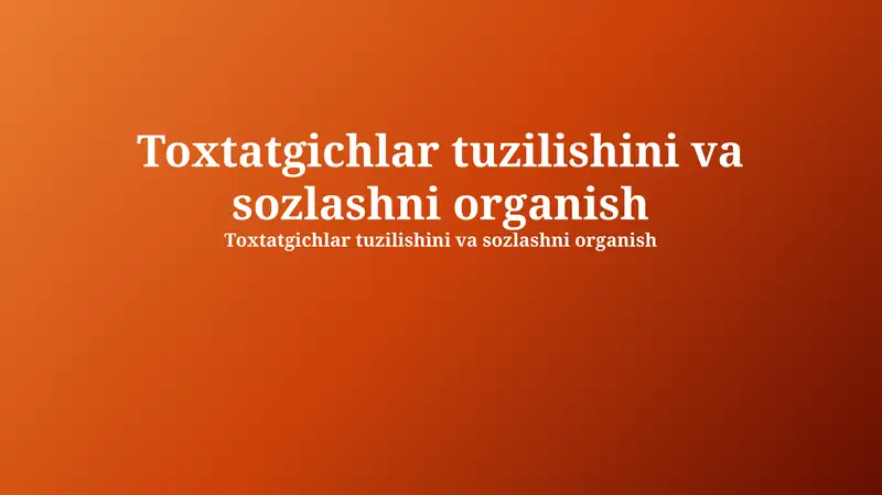 Sovutgichning Asosiy Qismlari va Konfiguratsiyasi