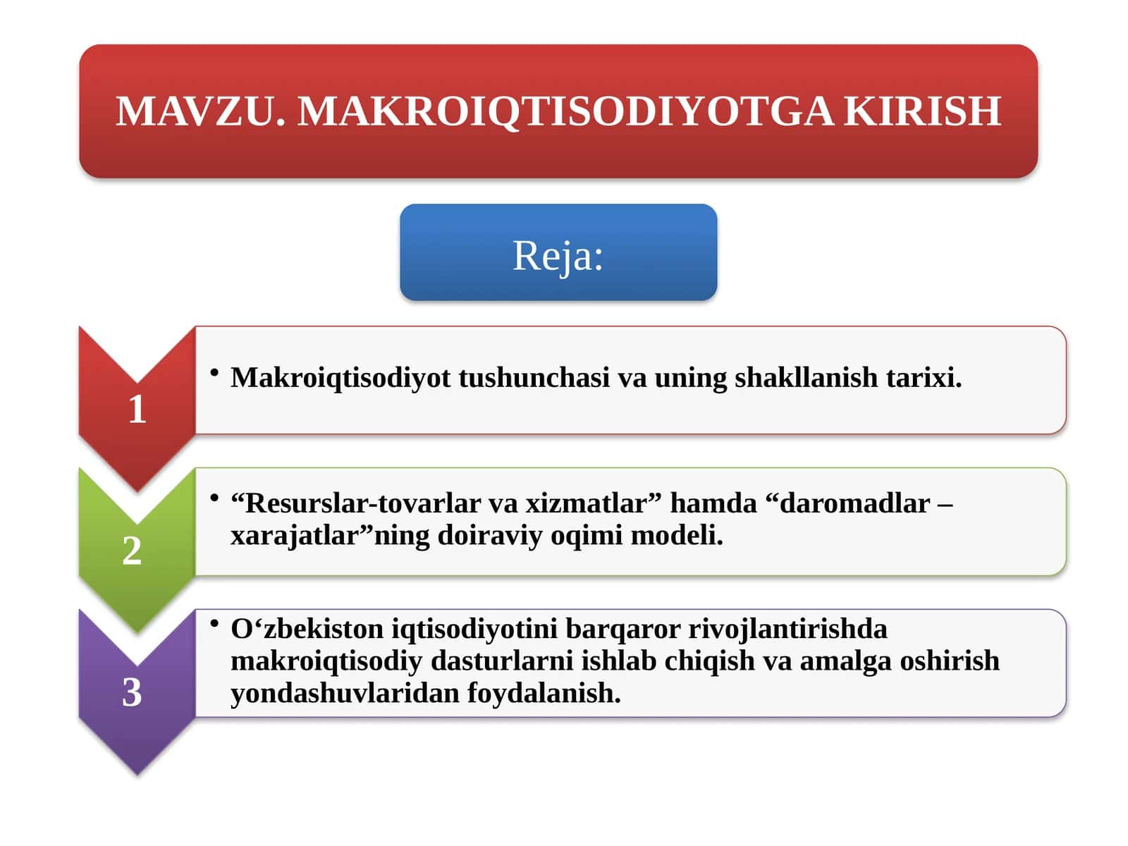 Iqtisodiyot qamrov darajasiga qarab quyidagi turlarga bo‘linadi