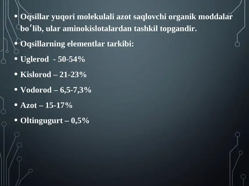 Oqsillar va peptidlar