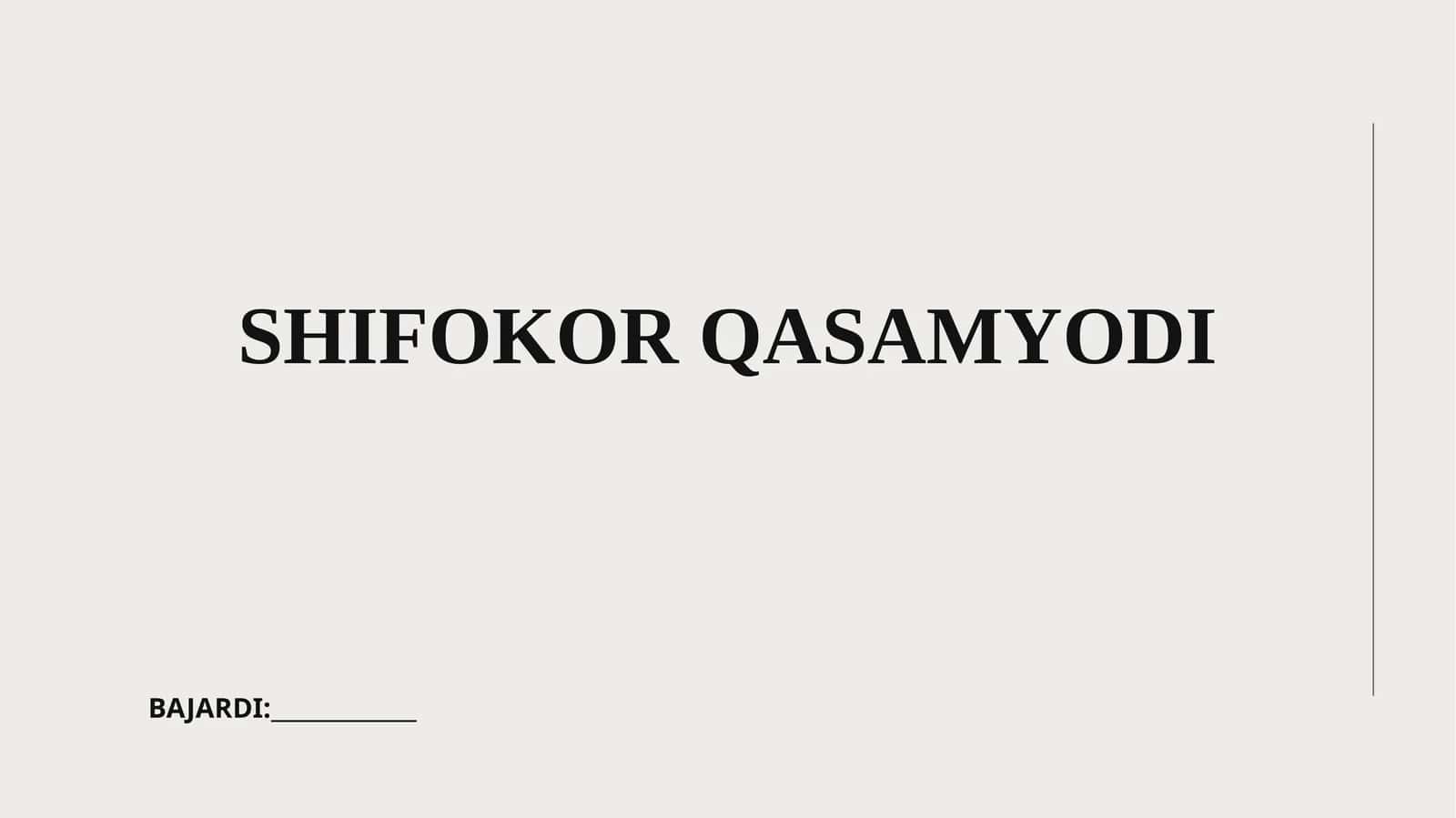 SHIFOKOR QASAMYODI