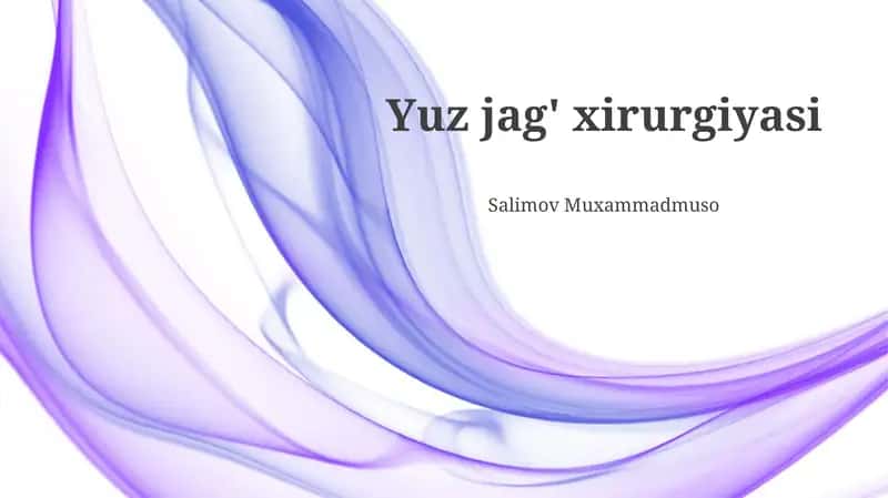 Yuz jag' xirurgiyasi