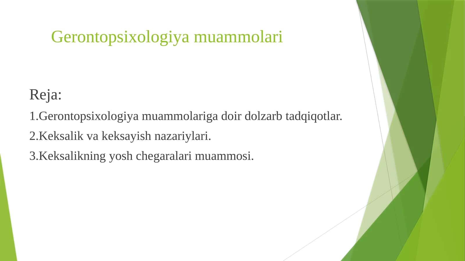 Gerontopsixologiya muammolari