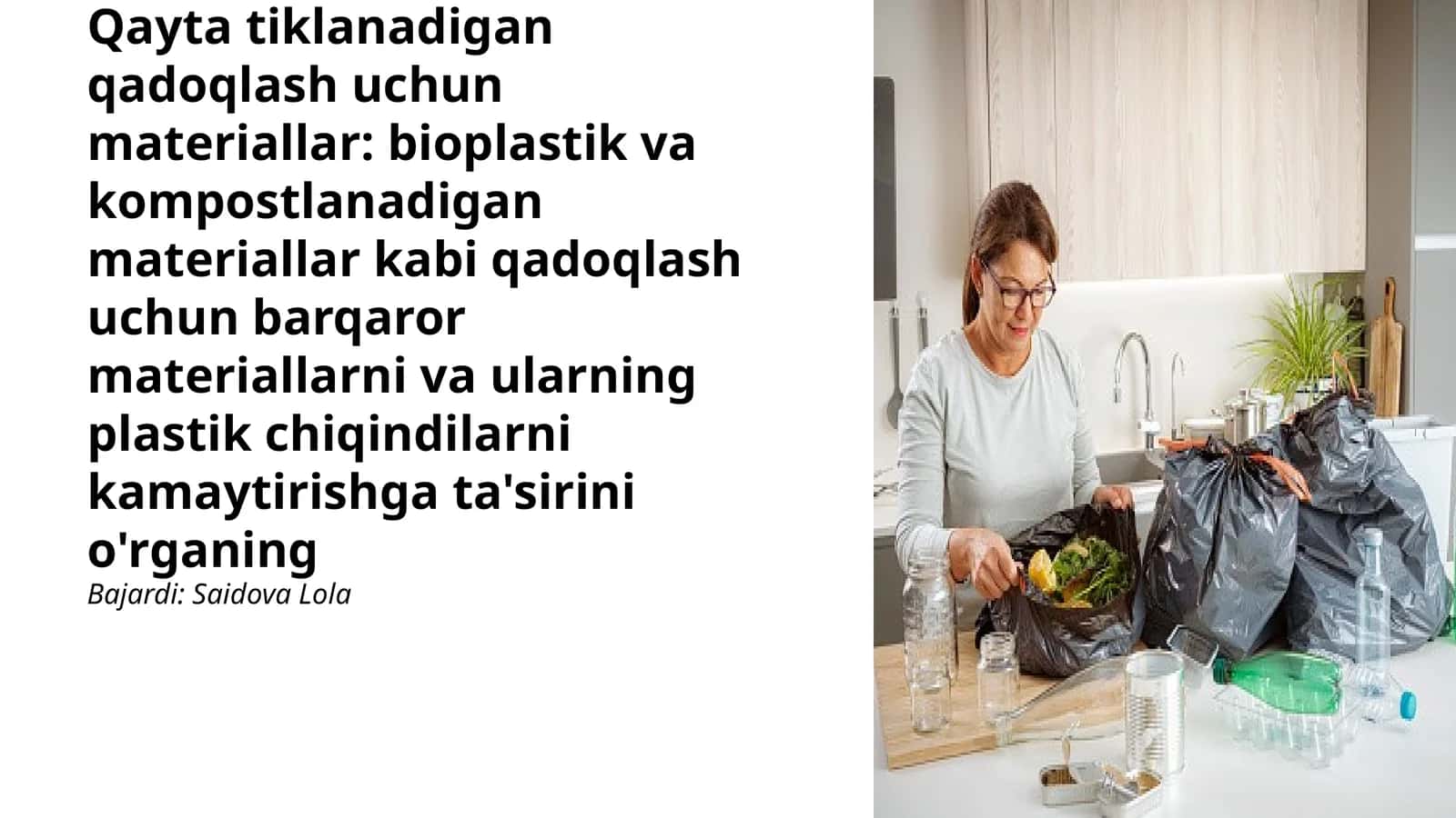 Bioplastik Va Kompostlanadigan Materiallar