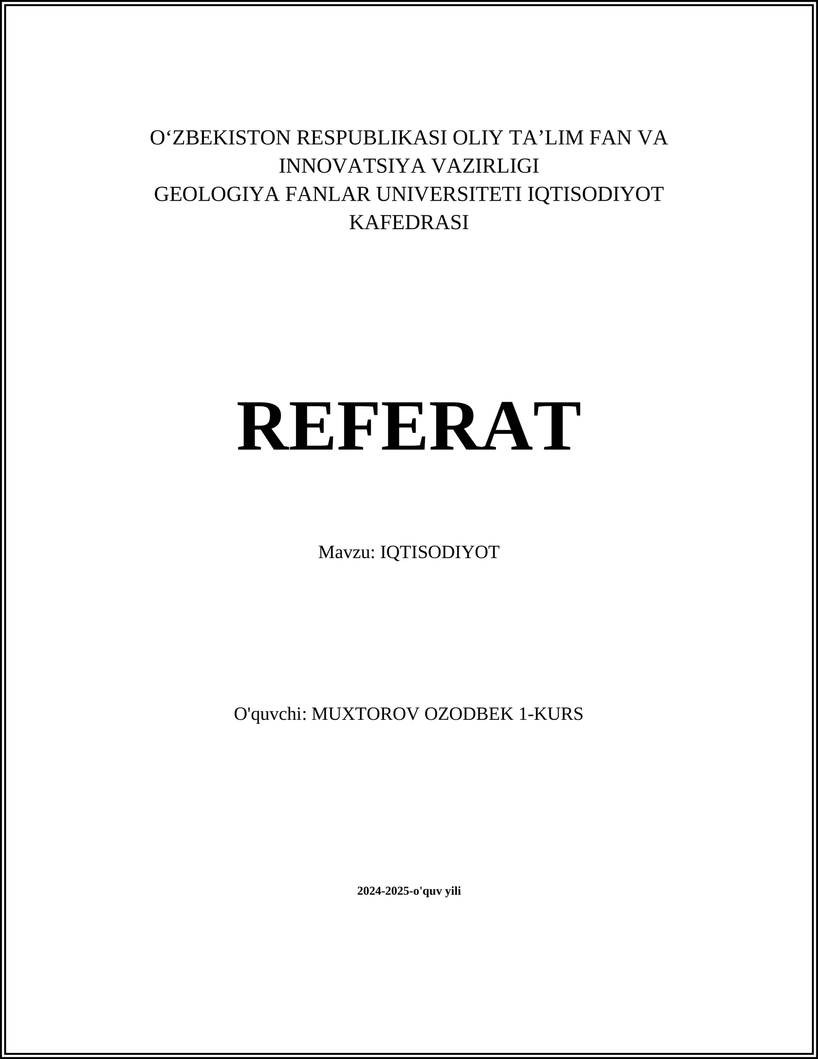 IQTISODIYOT