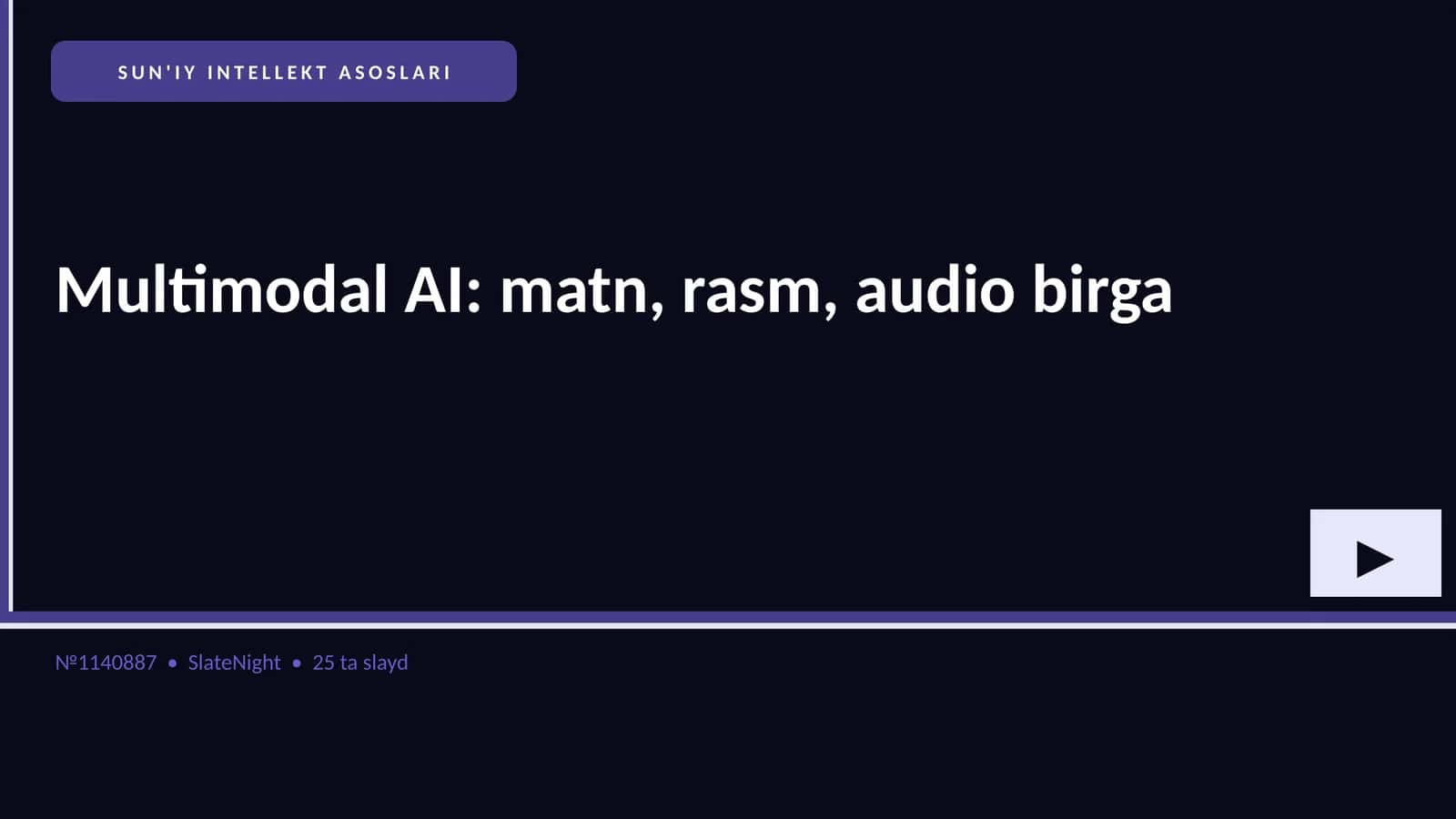 SUN'IY INTELLEKT ASOSLARI