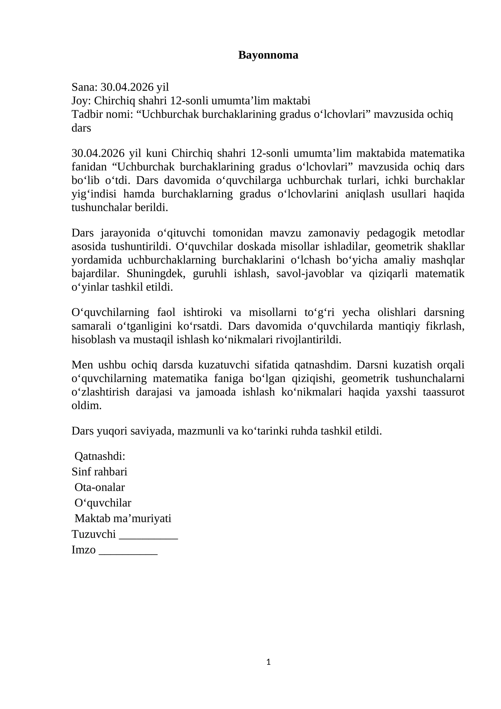 Uchburchak burchaklarining gradus oʻlchovlari