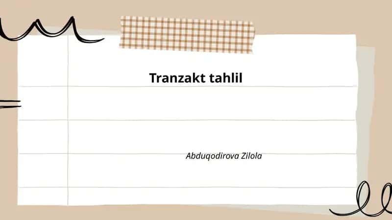 Tranzakt tahlil