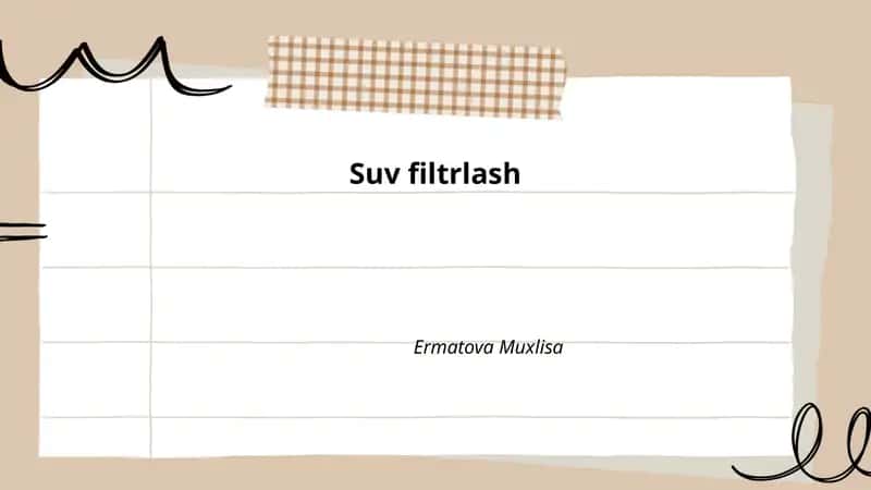 Suv filtrlash