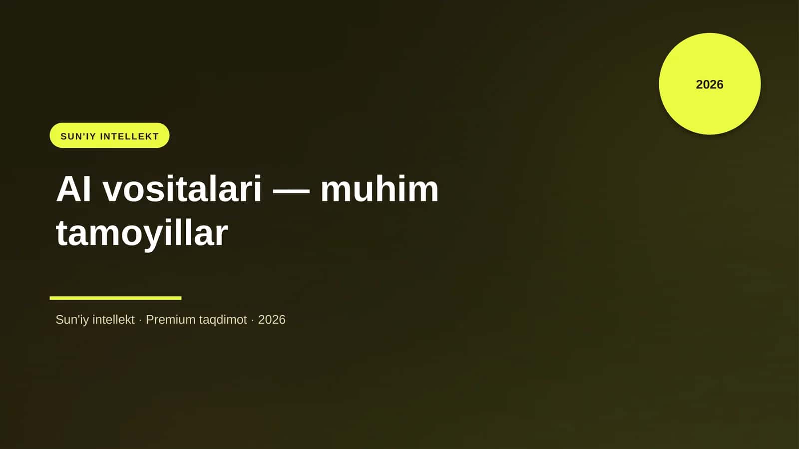 AI vositalari — muhim tamoyillar