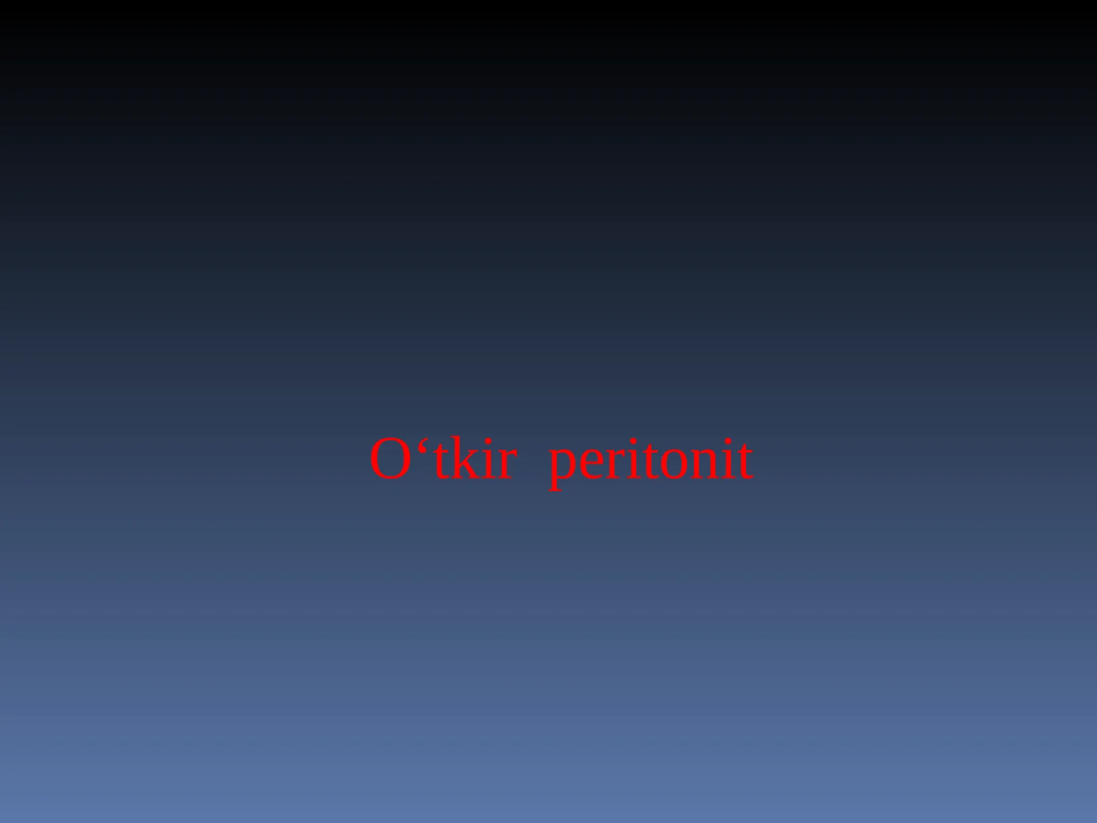 O‘tkir peritonit