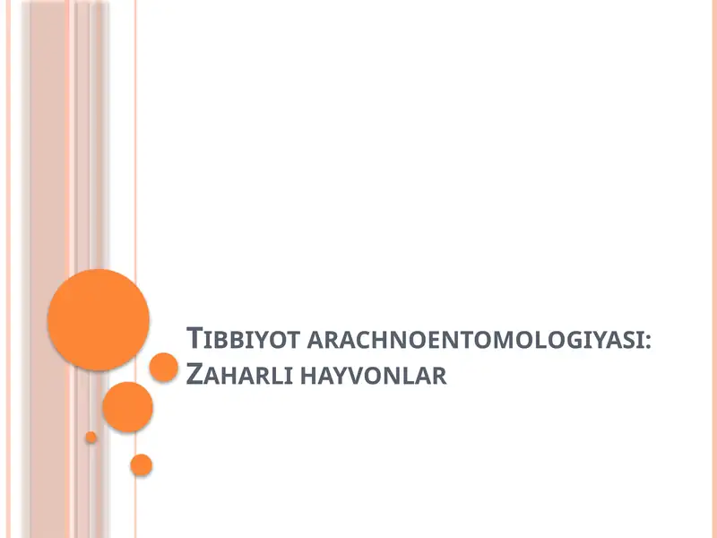"Zaharli hayvonlar" mavzusida prezentatsiya-mustaqil ish.