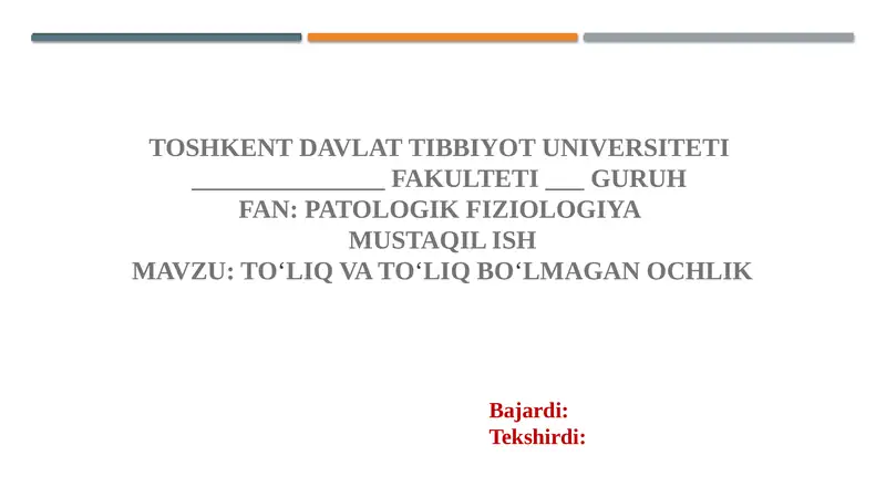 To‘liq va to‘liq bo‘lmagan ochlik