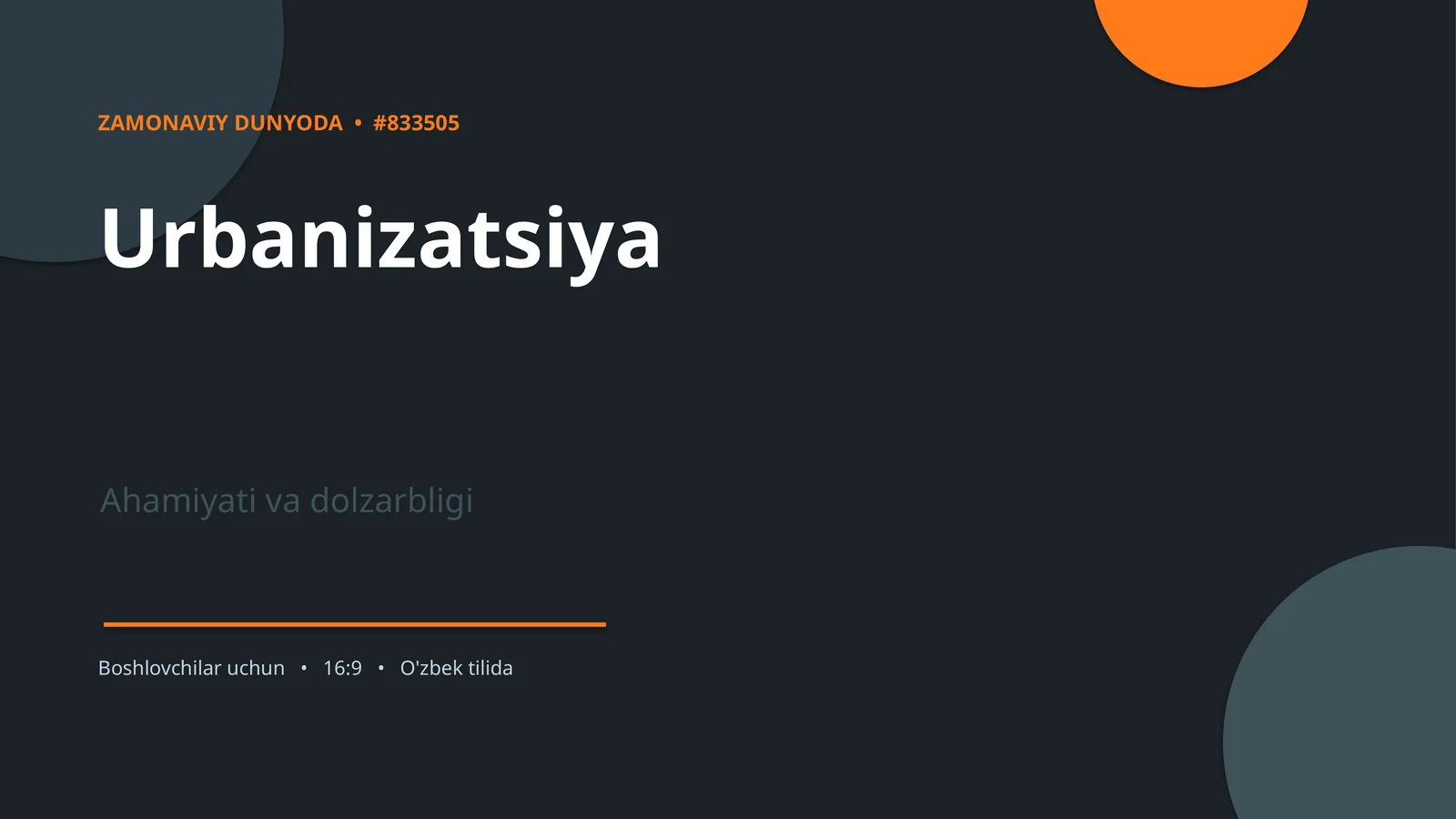 ZAMONAVIY DUNYODA