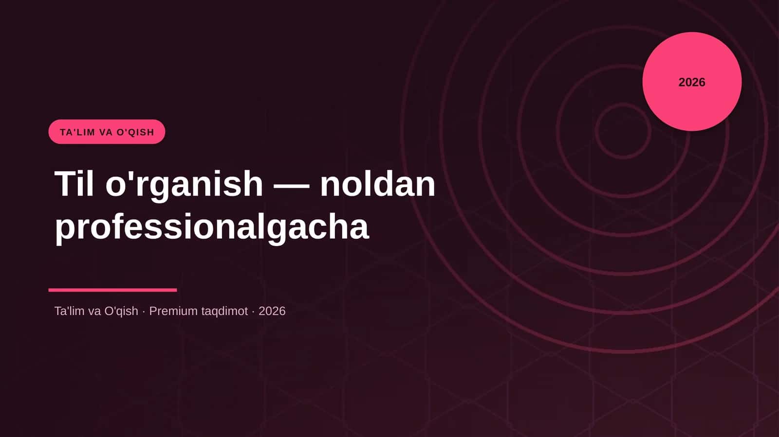 Til o'rganish — noldan professionalgacha