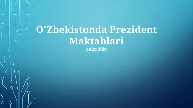 O'Zbekistonda Prezident Maktablari