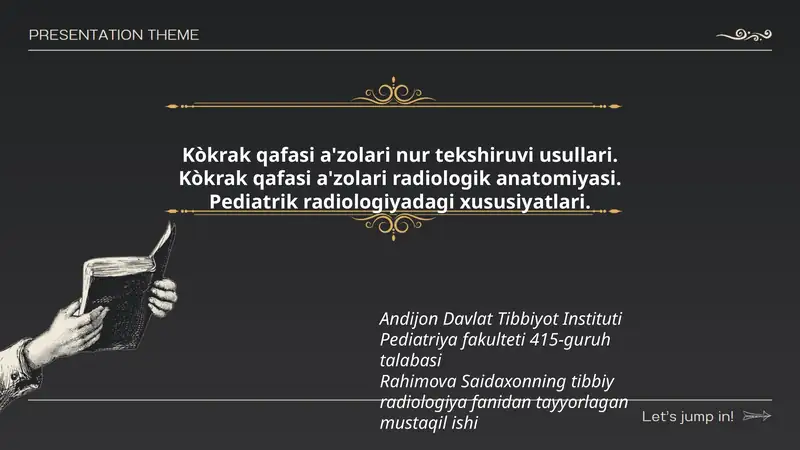 Pediatrik radiologiya fanidan tayyorlagan mustaqil ish
