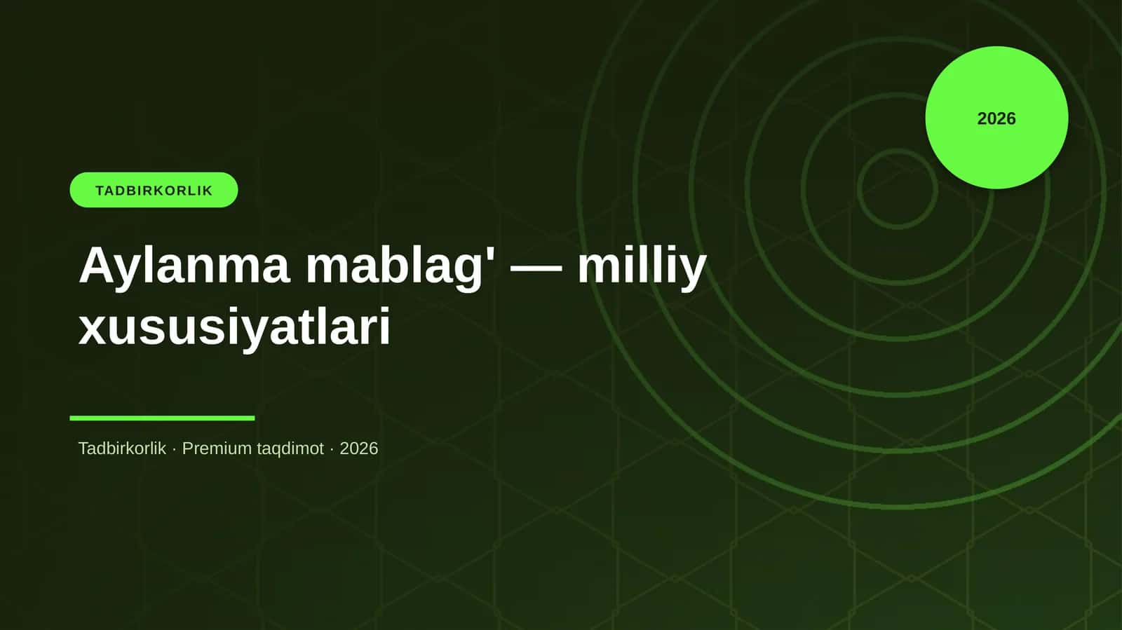 Aylanma mablag' — milliy xususiyatlari