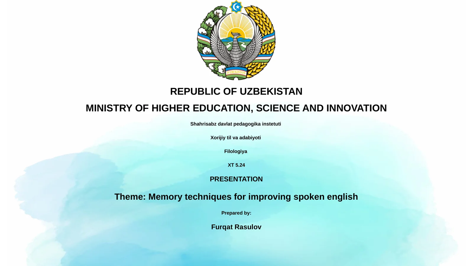 Memory techniques for improving spoken english