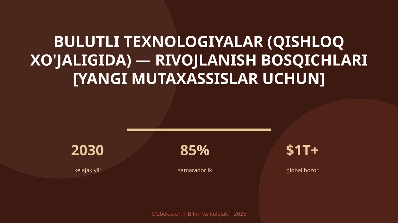 Bulutli texnologiyalar (qishloq xo'jaligida) — rivojlanish bosqichlari [yangi mutaxassislar uchun]
