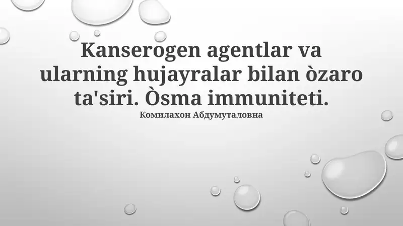 Kanserogen Moddalar: Turlari va Mexanizmlari