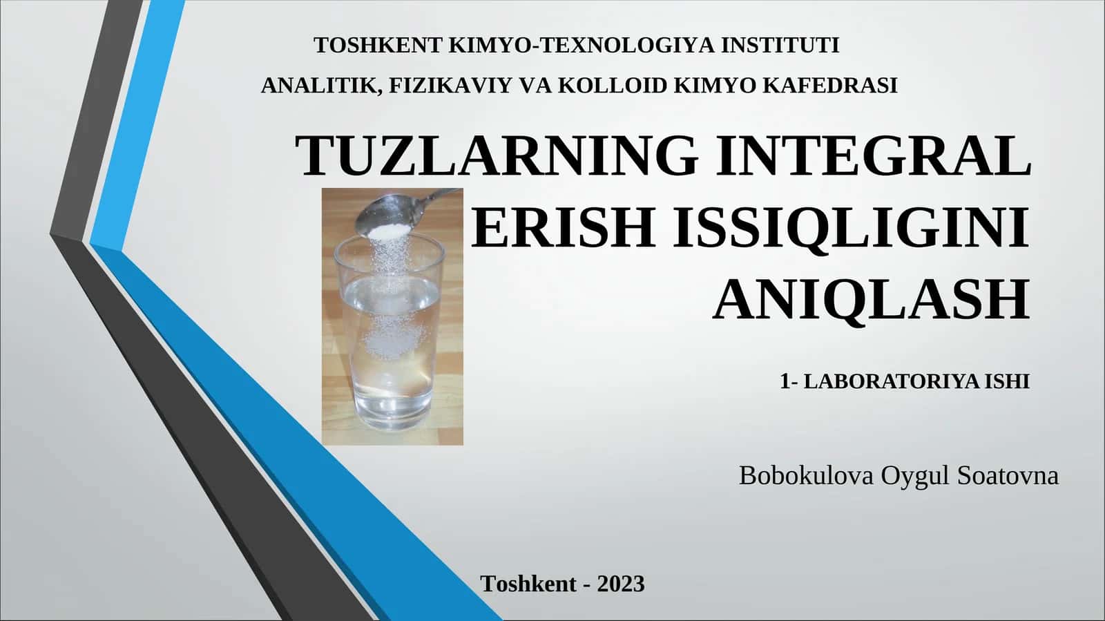 TUZLARNING INTEGRAL ERISH ISSIQLIGINI ANIQLASH