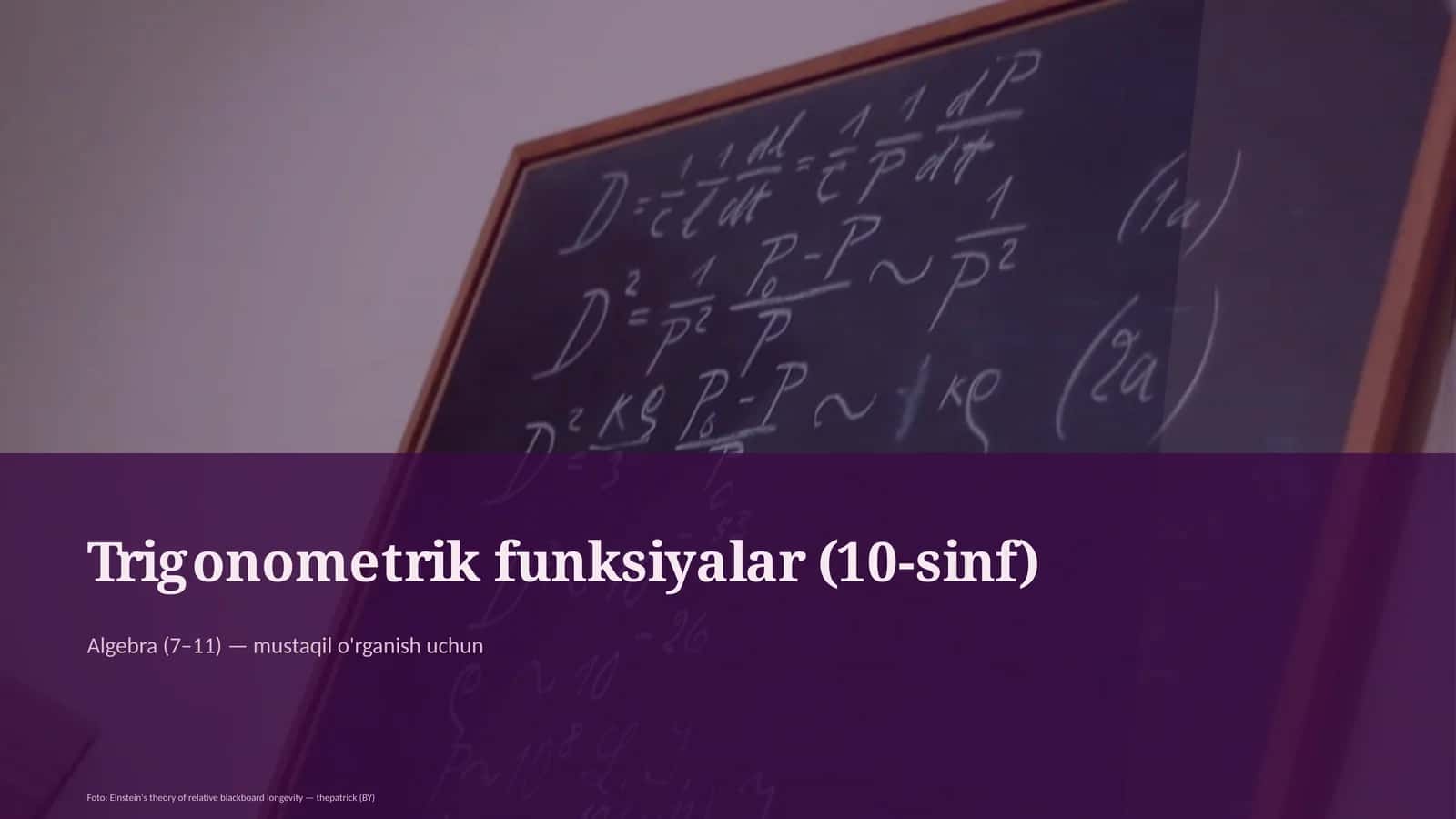 Trigonometrik funksiyalar (10-sinf)