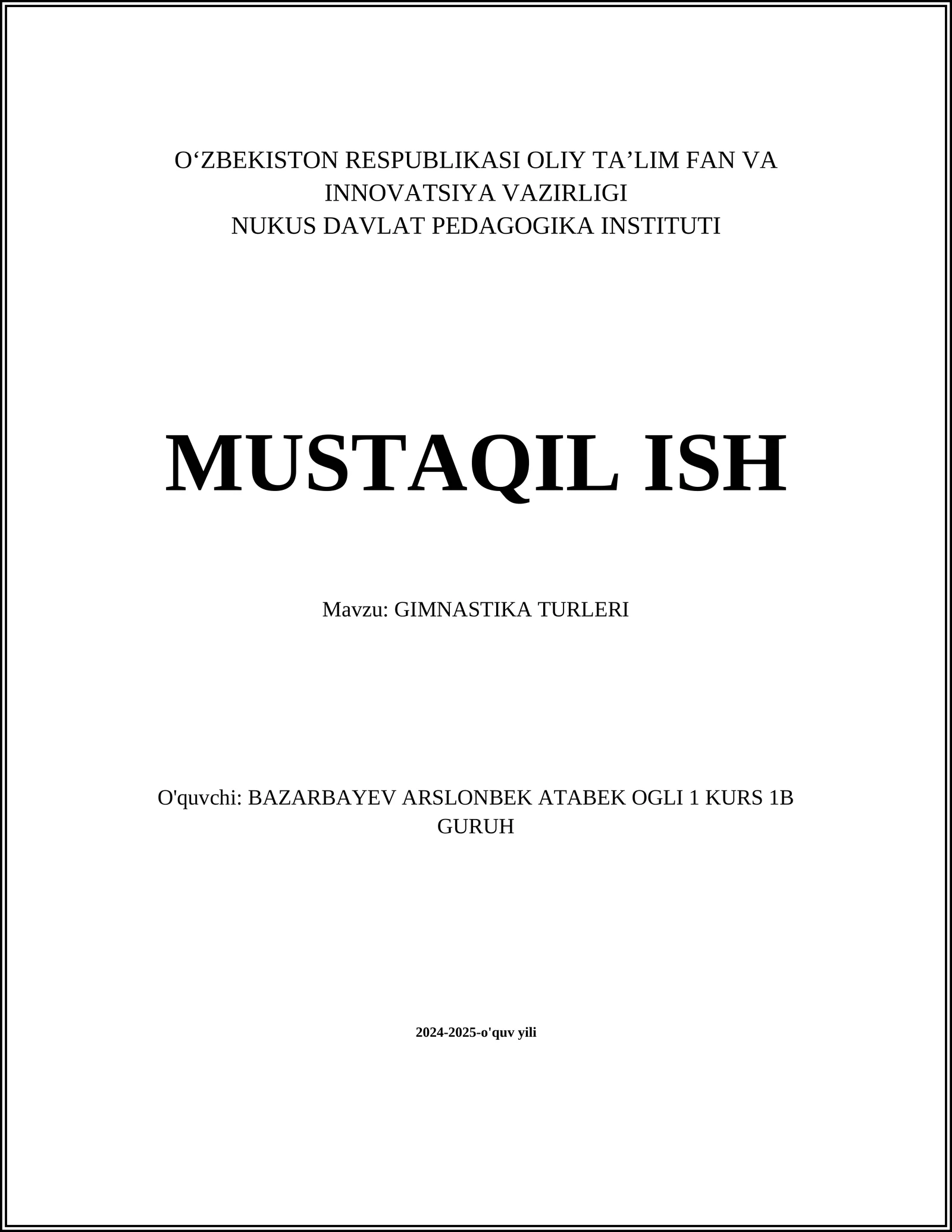 GIMNASTIKA TURLERI