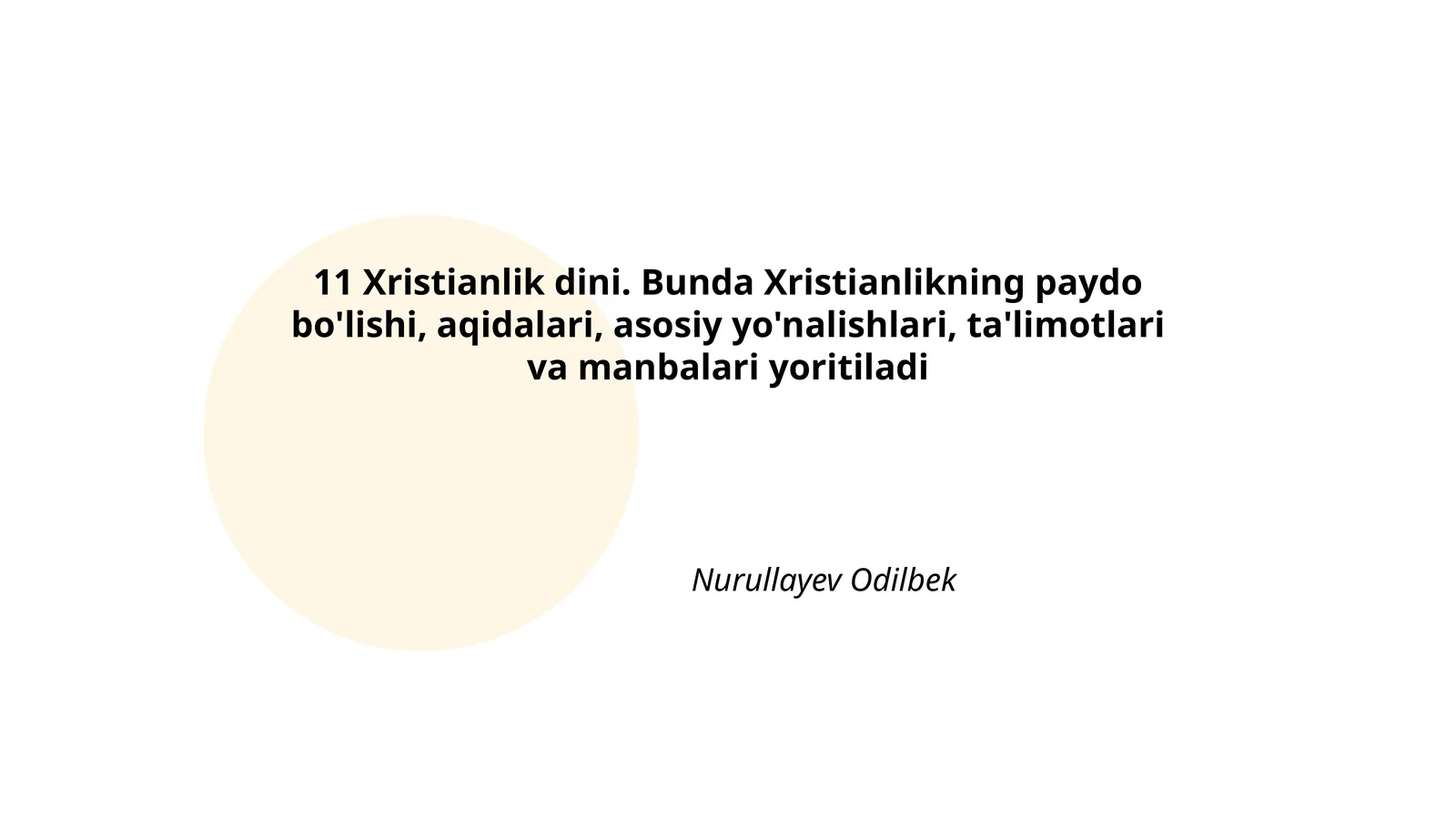 11 Xristianlik dini