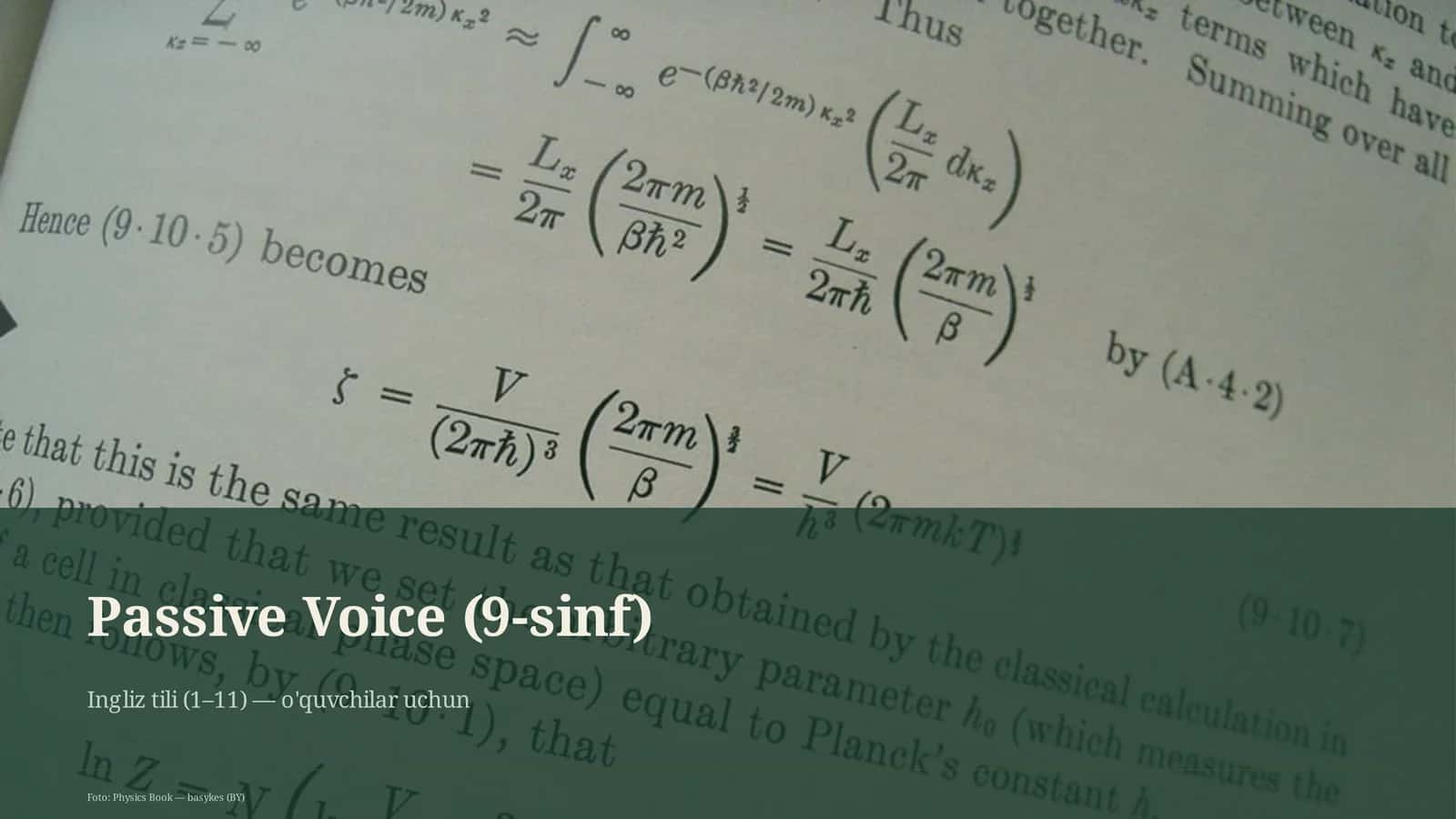Passive Voice (9-sinf)
