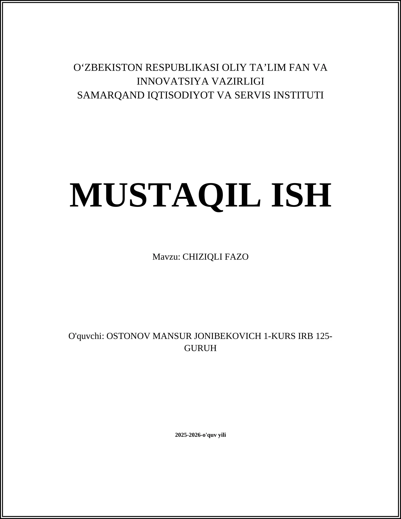 CHIZIQLI FAZO