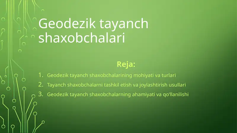 Geodezik tayanch shaxobchalari