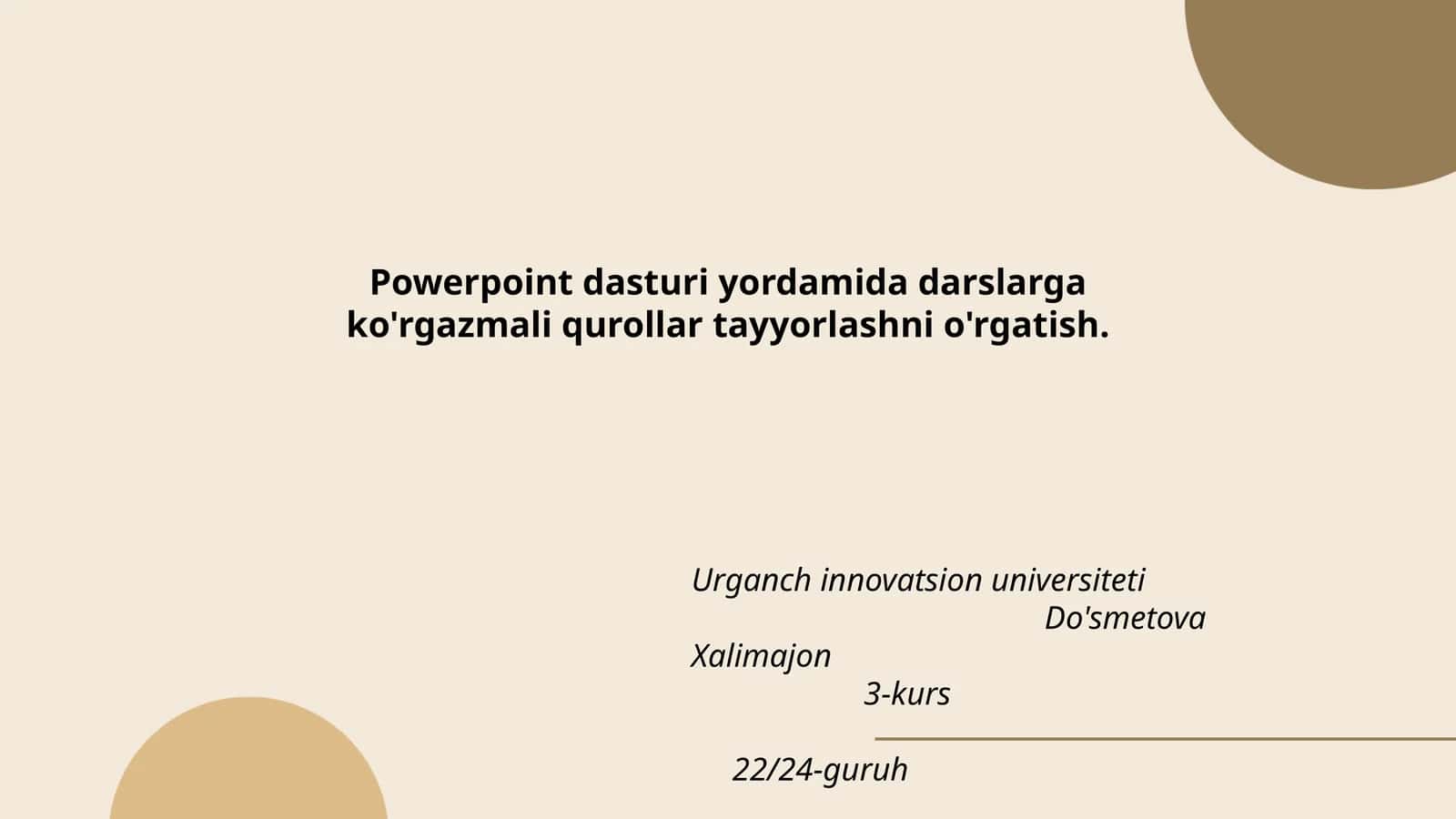 Darslarga ko'rgazmali qurollar tayyorlash