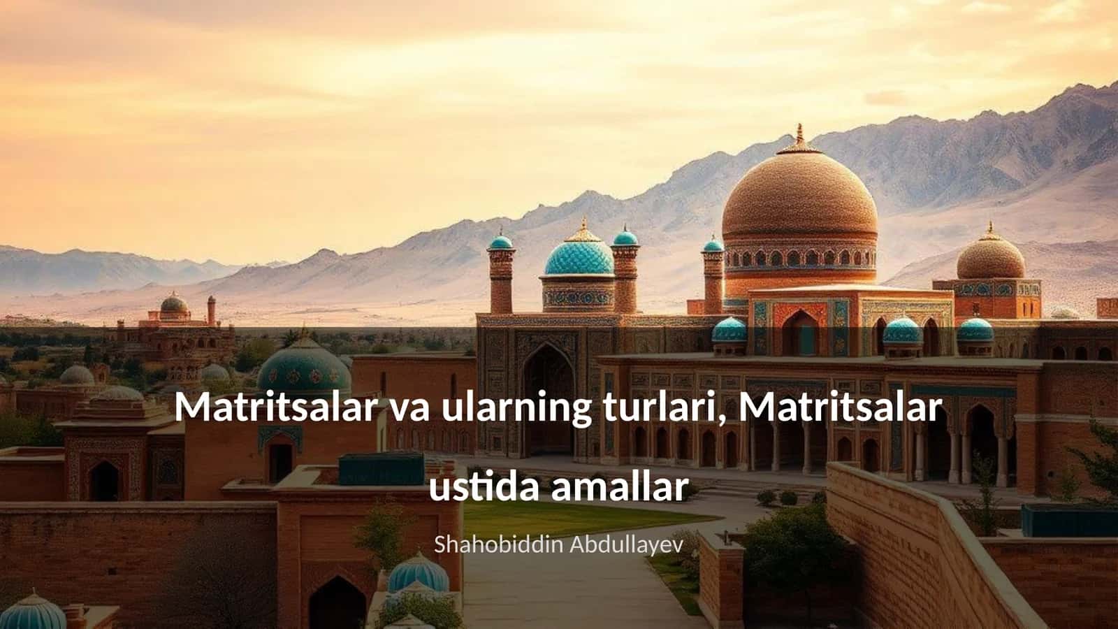 Matritsalar va ularning turlari