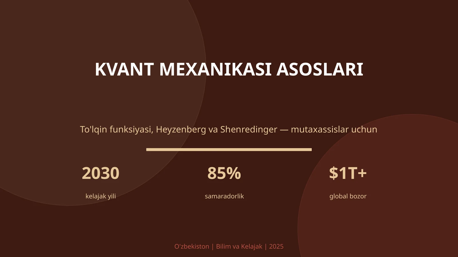 KVANT MEXANIKASI ASOSLARI