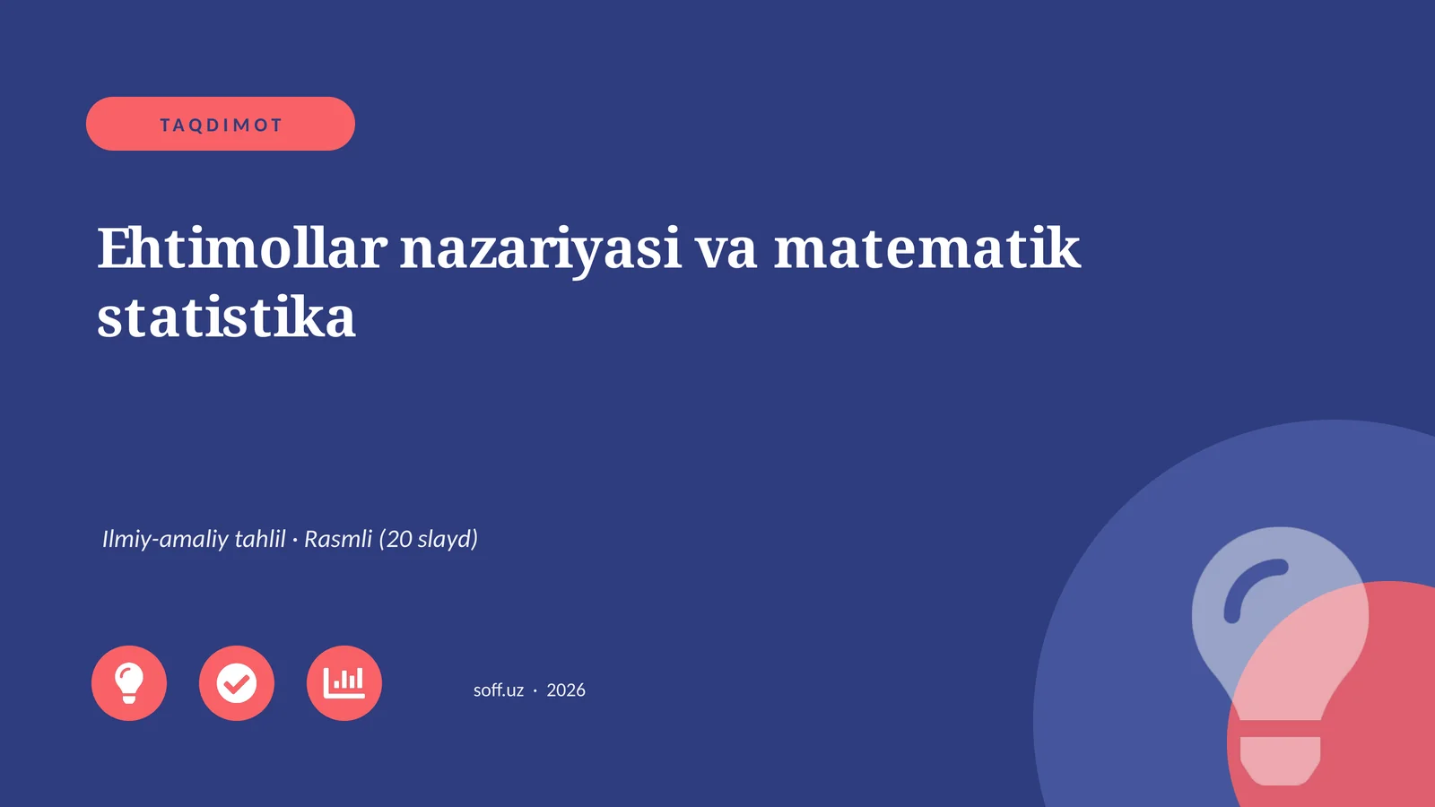 Ehtimollar nazariyasi va matematik statistika