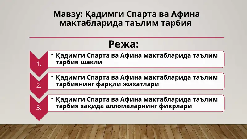 Қадимги Спарта ва Афина мактабларида таълим тарбия