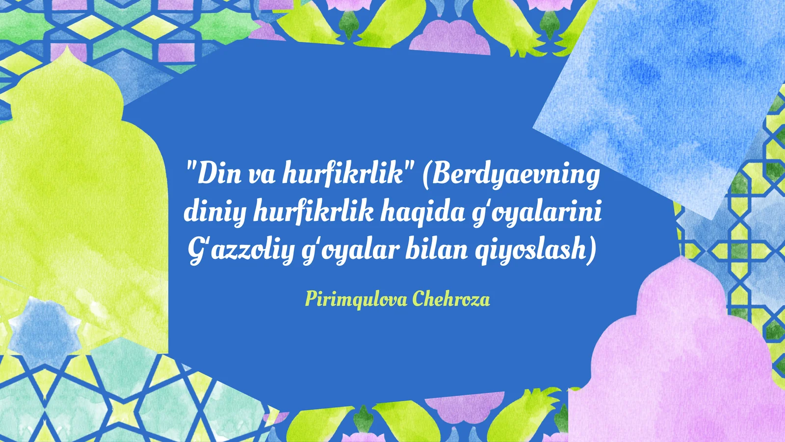 "Din va hurfikrlik"