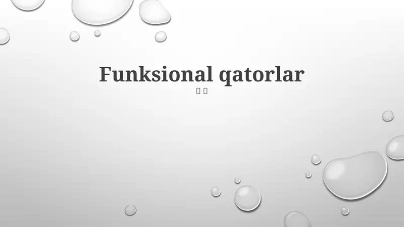 Funktsional qatorlar